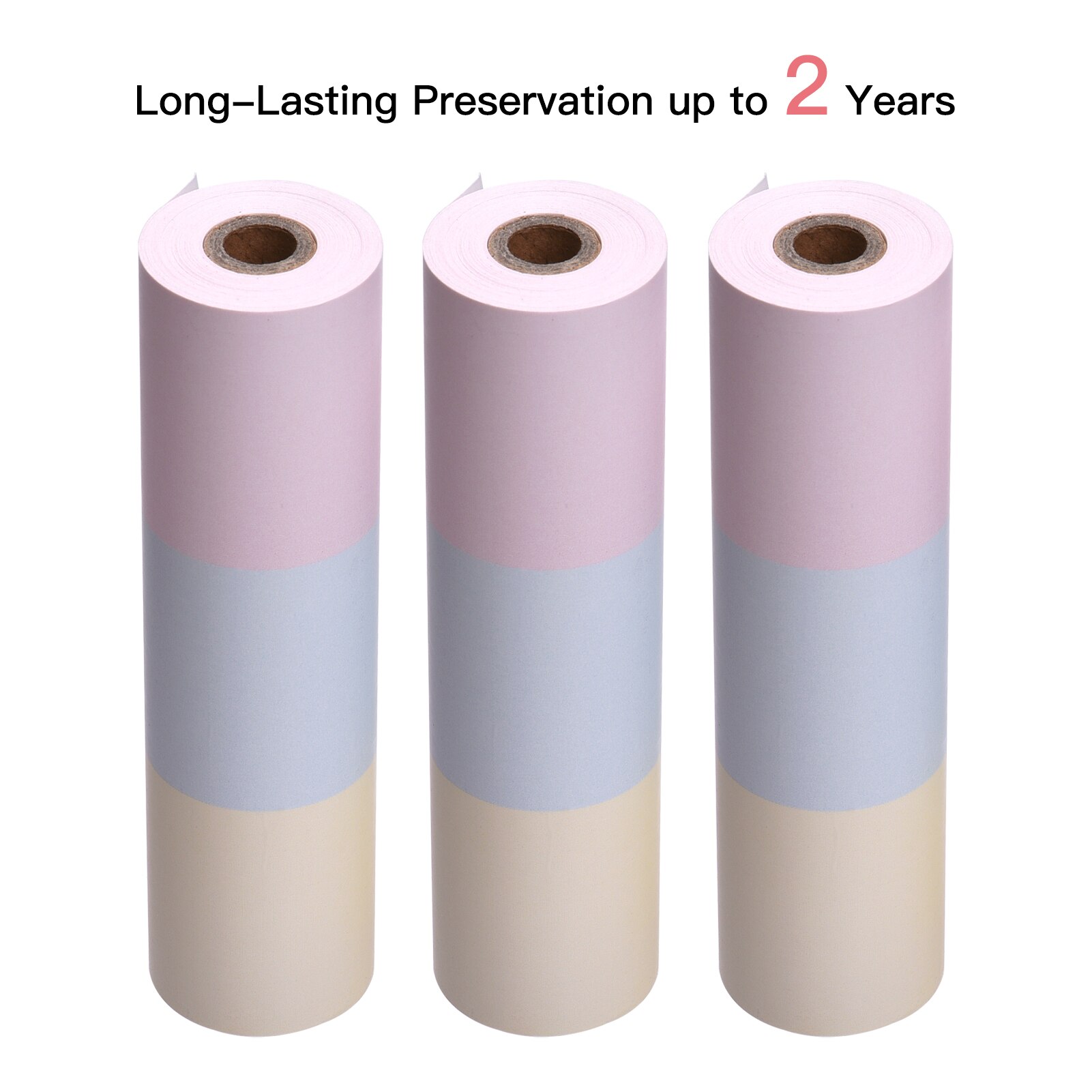 Rouleau de papier thermique arc-en-ciel, sans BPA, pour imprimante de poche PAPERANG C1, 3/6/12/18/21, 112x30mm, dure 2 ans