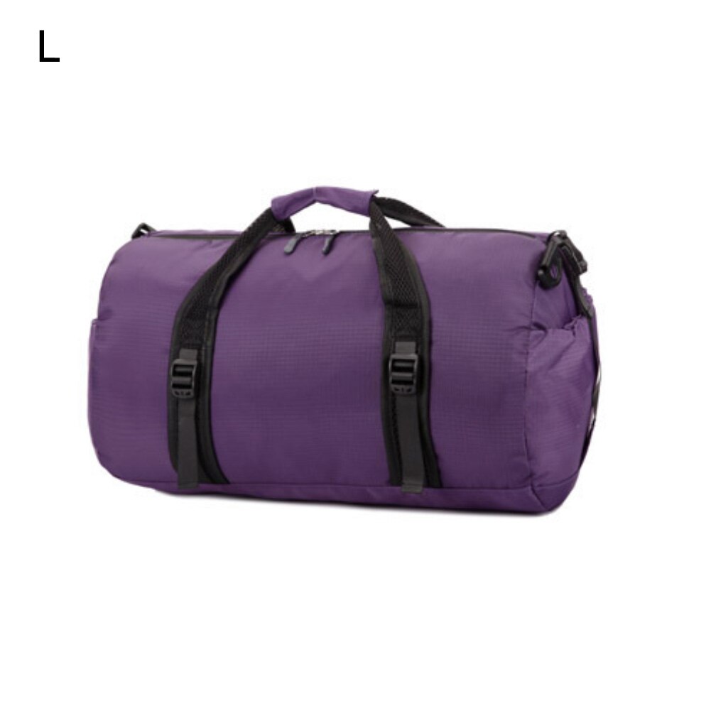 Nylon Travel Bag Large Capacity Vintage Luggage Bag Women Men Folding Zipper Travel Bag Handbag Sports Fitness Luggage: L Purple