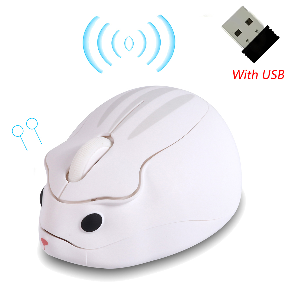 Nette Karikatur Bluetooth + 2,4G Hamster Maus Ergonomische 3D Optische Kreative freundlicher Sekretariat Heimat Computer Mäbenutzen für PC Laptop: Grau