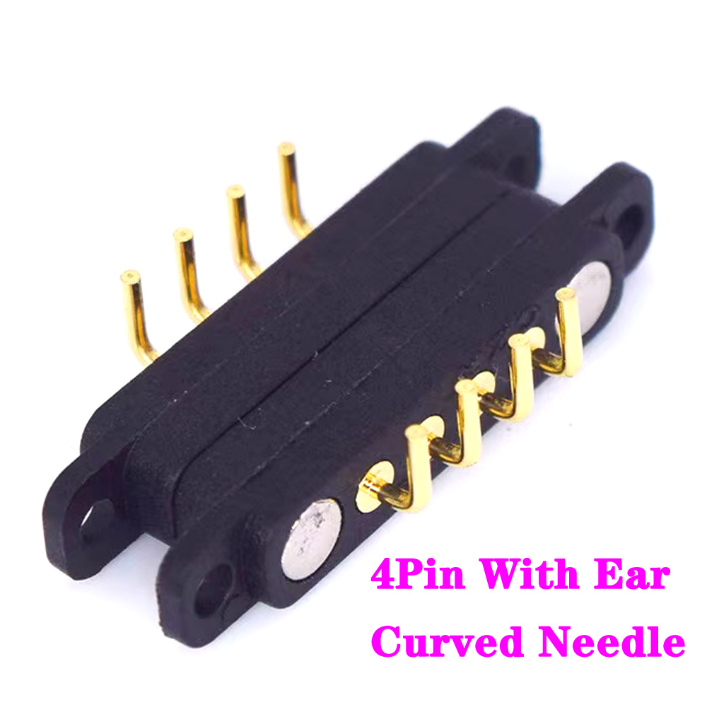 Waterproof DC Magnetic 2 3 4 5 6 7 8 9 10P Spring Loaded Male Female Square with Screw Holes bending needle Pogo Pin Connector