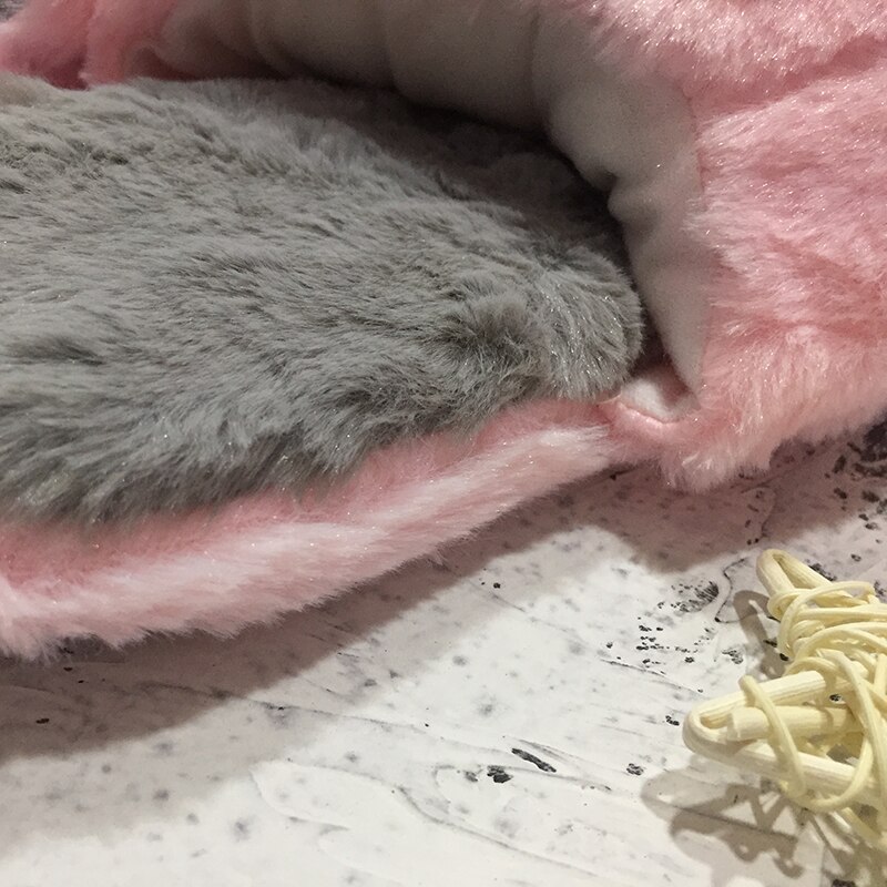 Cartoon Pink Cat Claw Slippers Plush Warm Kawaii Slippers Home Slippers Girl Flat Shoes Non-slip Mop Slippers Cat Claw Slippers