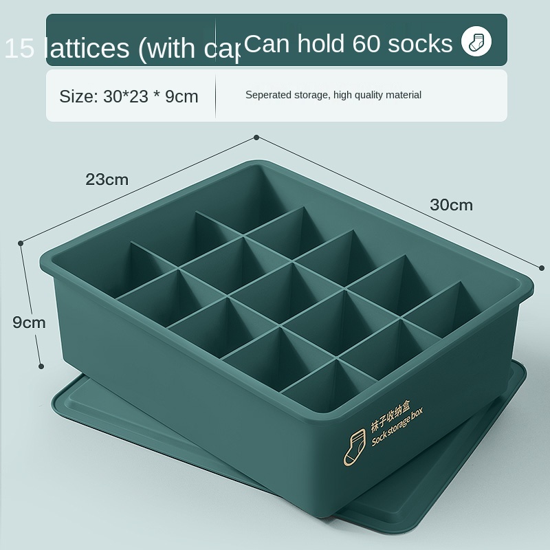 Underwear Storage Box Household Drawer Wardrobe Compartment Artifact Socks Panties Three-in-one Storage Box Shorts storage box: Blue 15 grid