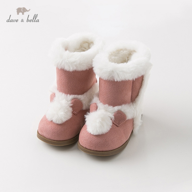 DB10948 Dave Bella del bambino di inverno della ragazza stivali invernali stivali bambino scarpe calde dei bambini rosa stivali