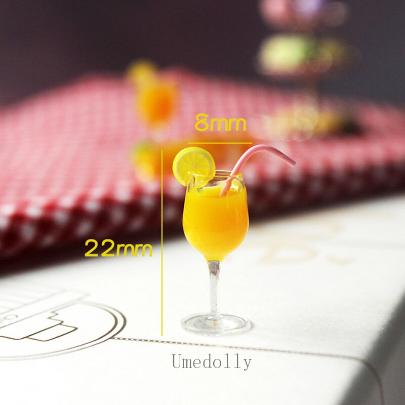 1PCS Mini Simulation Mango Smoothie Cup Orange Juice Model for Miniature Dollhouse OB11 Kitchen Restaurant Accessories