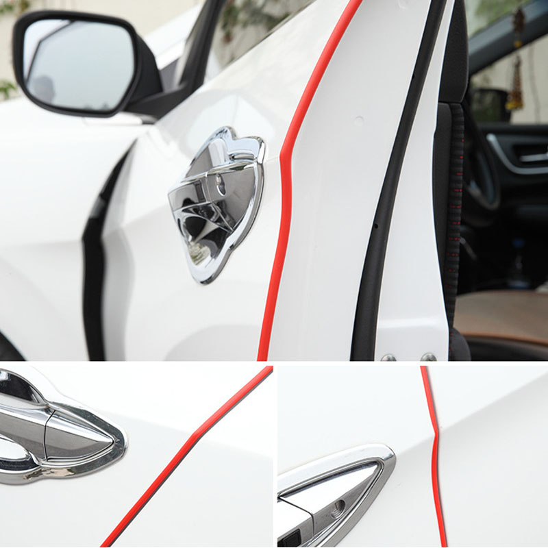 5m Adhesive Scratch Tools Car Door Edge Rubber Scratch Protector Strips Car Styling Mouldings Protection Side Doors Moldings