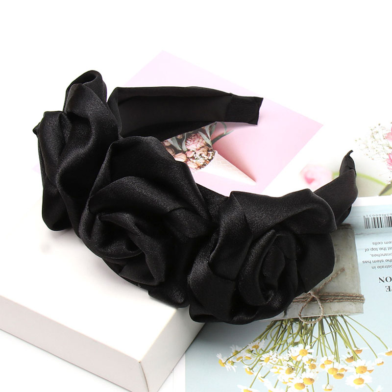 CN nueva diadema de terciopelo rosa flor diadema sólida para mujer maquillaje de cabeza aro de pelo accesorios para el cabello de niña