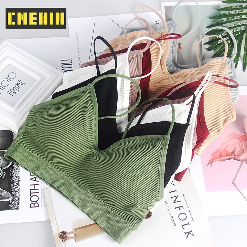 CMENIN Tube Top Cropped Ladies Strapless Tops Ladies Inner Underwear Sexy Solid 7 Colors Cotton Female Underwear B0076