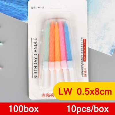 50/100 boxs Birthday candles child cake decorative candle romantic party candles Festive supplies wedding decoration
