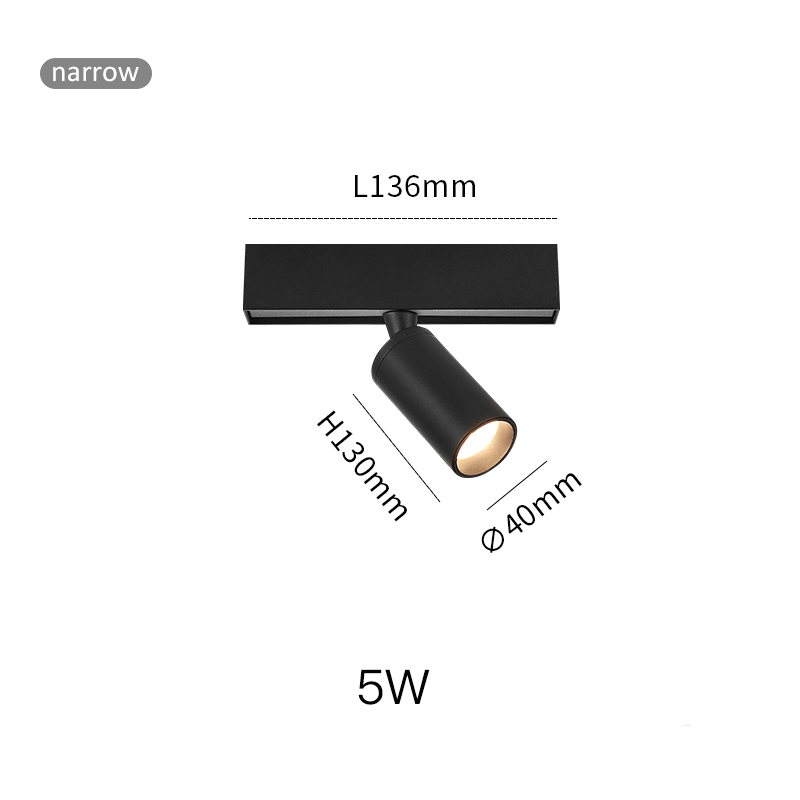 SCON Narrow Magnetic Track Light Borderless Recessed Rail Lighting Living Room Kitchen Ceiling Spotlight Mini Track Light: Red / Beige