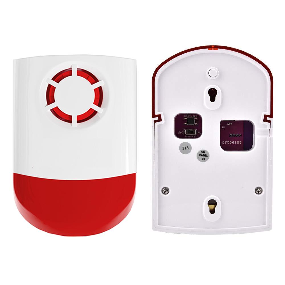 120dB Indoor Outdoor Wireless Flashing Siren Strobe Light Siren Home Alarm Security System For Offices Family Homes Etc