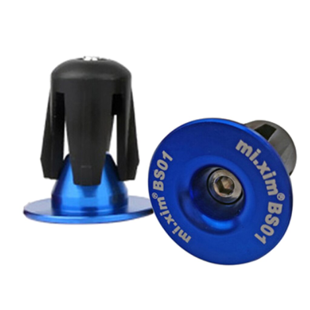 Tapones para manillar de bicicleta de topes finales: Blue