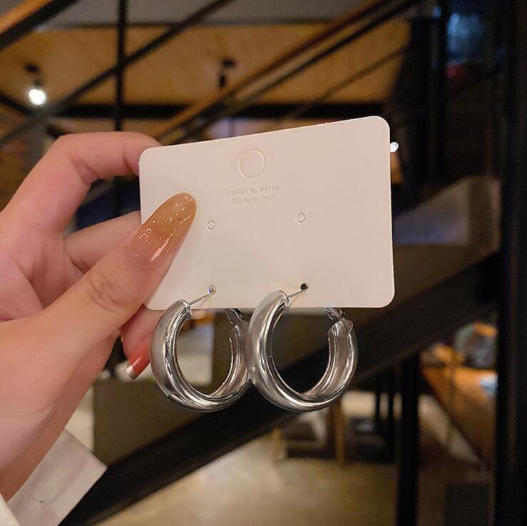 Minimalist Large Circle Geometric Round Big Hoop Earrings For Women Girl Wedding Party Jewelry: e088yin