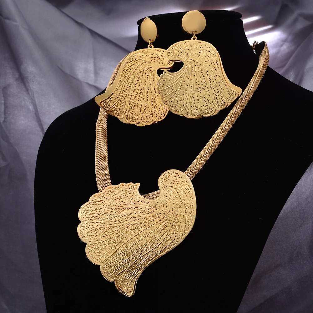 African Nigerian Ethiopian African 24k Gold Color Jewelry Sets For Women Arabic Indian Bridal Wedding Jewelry Set: Black Gun Plated
