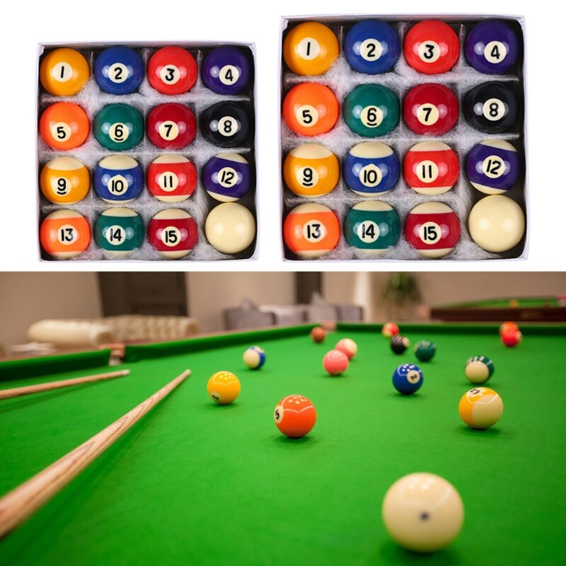 16 stuks hars 32/38mm biljartbal kinderspeelgoed kleine poolkeu ballen complete set mini pooltafel accessoires