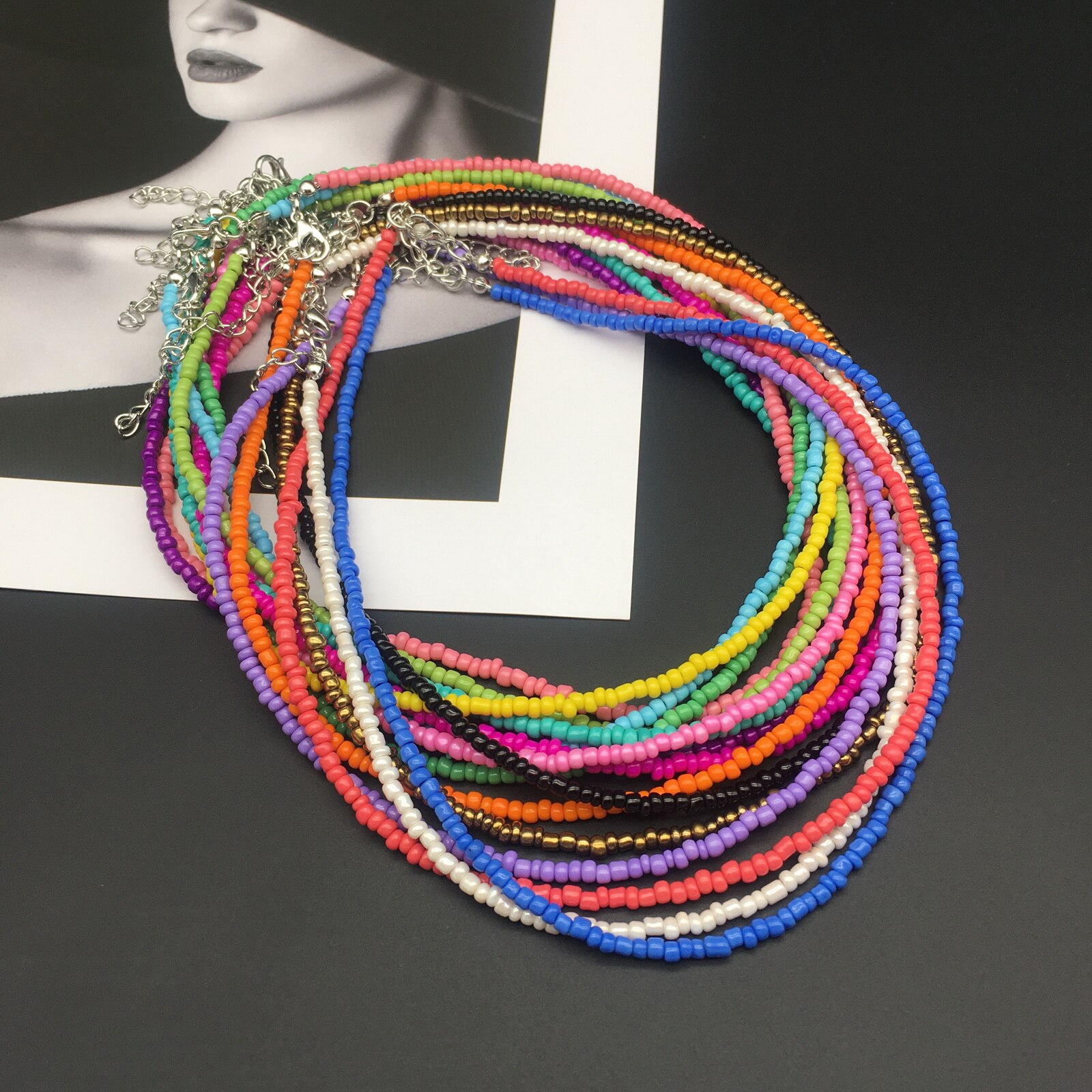 Bunte Perlen Halsband Halskette Für Schönheit Sommer Strand Perlen Halskette Für Frauen Mädchen Schmuck