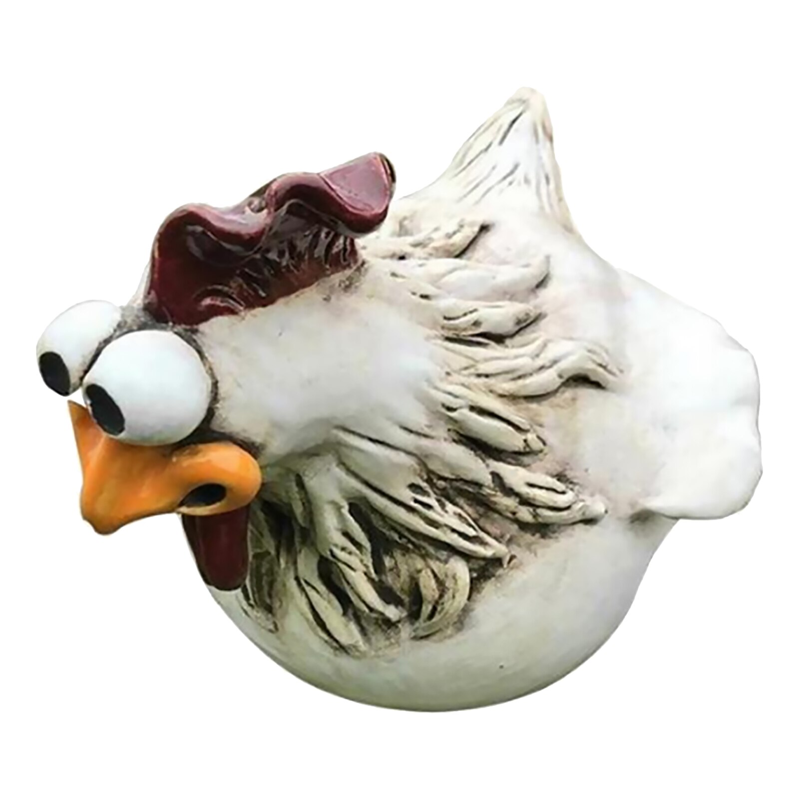 Chicken Fence Statues Farmhouse Big-Eyes Chicken Hen Resin Craft Chicken Hen Sculpture Outdoor Garden Farm Yard Art Home Decor: C