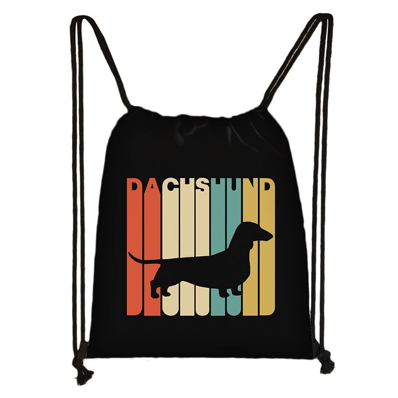 Schattige Teckel Hond Tasje Vrouwen Mannen Opbergtas Voor Reizen Tiener Jongens Meisjes Rugzak Partij Boodschappentassen: skdlapigous12
