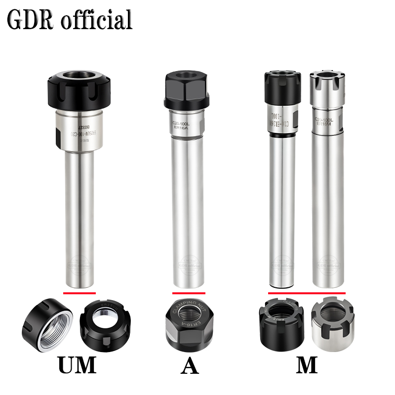 Mandrin de haute précision, porte-outil d&#39;extension CNC 0.003 C10 C12 C16 C20 C25 C32 ER8 ER11 ER16 ER20 ER25 ER32 40