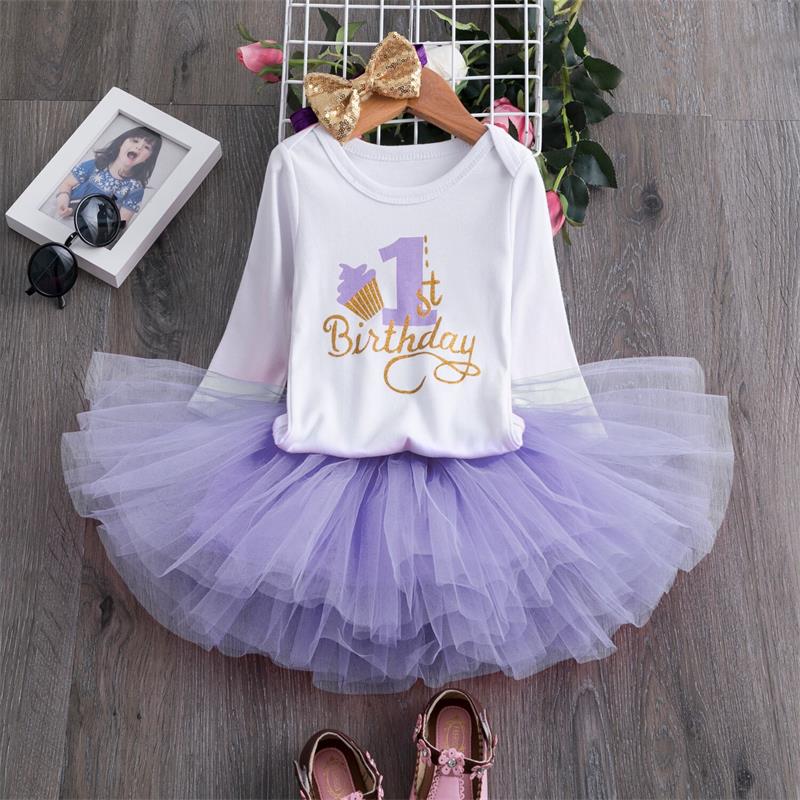 1 år gammel baby pige fødselsdagskjole nyfødt pige vinter langærmet tøj lille prinsesse dåbstøj vestidos 12m