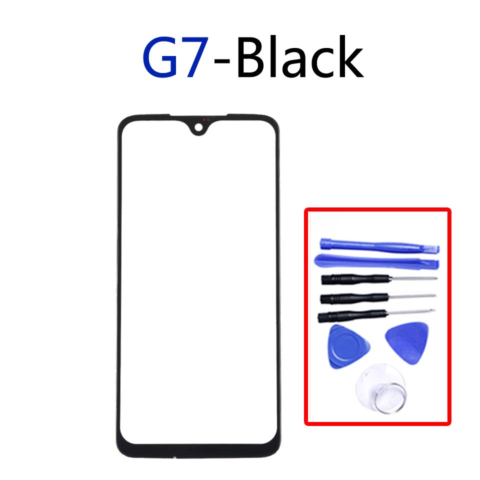 Voor Motorola Moto G7 / G7 Plus / G7 Power / G7 Play Lcd Front Touch Screen Glas Outer Lens vervanging: G7-Black-With tool