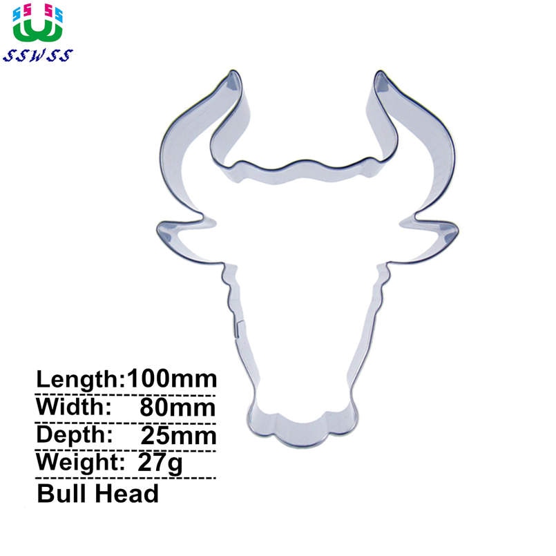 A Mighty Bull Head Shape Cake Decorating Fondant Cutters Tools,Halloween Animal Head Cookie Biscuit Baking Molds,Direct Selling