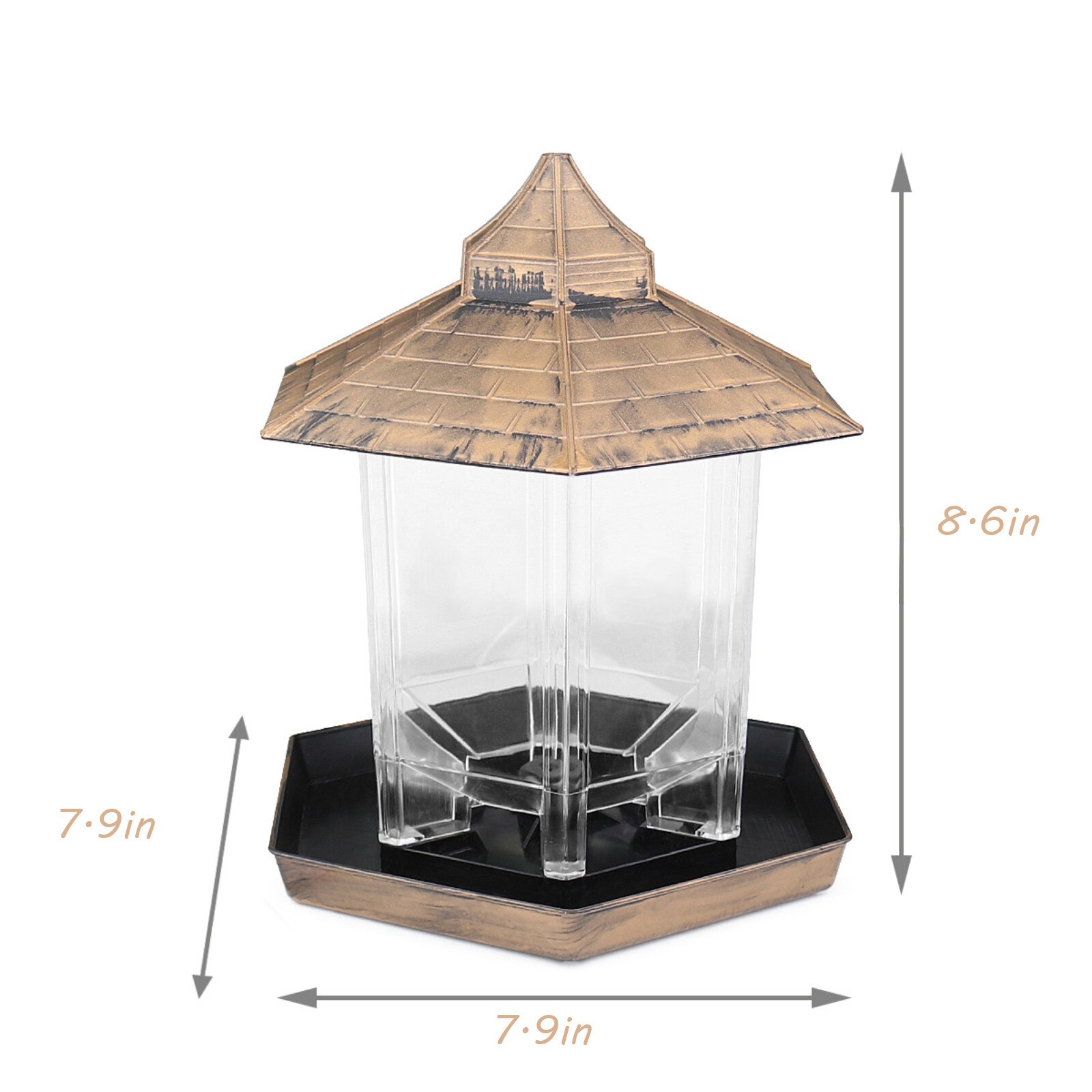 Clear Bird Feeders Glass Window Viewing Bird Feed Hotel Detachable Table Seed Peanut Hanging Suction Courtyard Feeder Tools: O 1PC