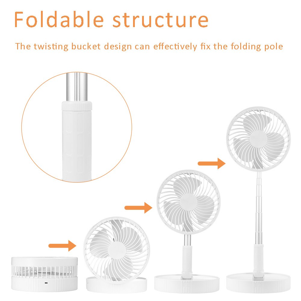 Portable Telescopic Mini Fan USB Rechargeable Student Fan Portable 2 In 1 Floor Stand Pedestal Fan Foldable Fan