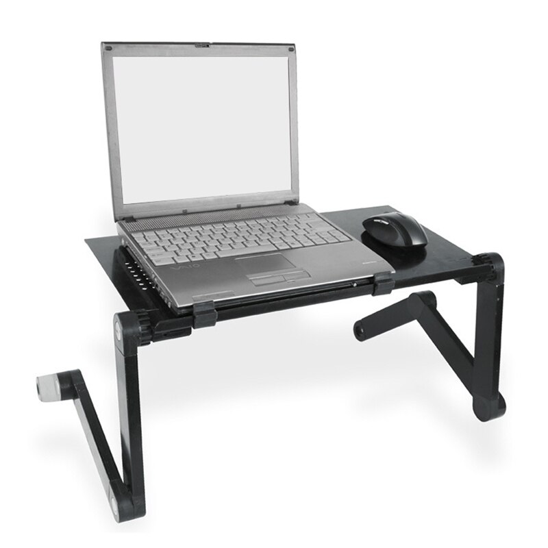 Justerbart foldbart bærbart skrivebord med køleventilator ergonomisk bærbar seng lap skrivebakke pc bord notesbog skrivebordsstativ med musemåtte