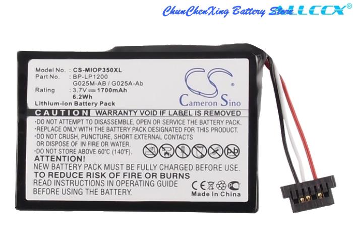 Cameron sino 1700 mah akku für mitac mio  p710, mio spirit 480,485,487,670,680,685,687,690,695,697, mio  p350,p510,p550,p550m