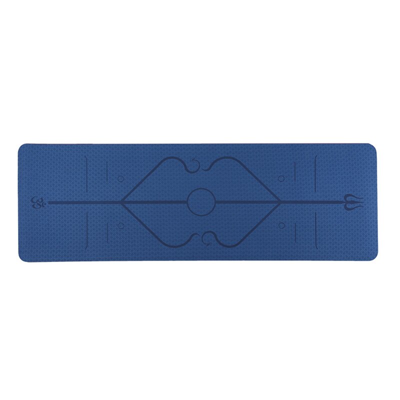 183*61*0.6cm TPE household Yoga Mat Thickened Widened and Lengthened Enviromental Fitness Training Mat Lloor Mat for Beginners: CyanPurple