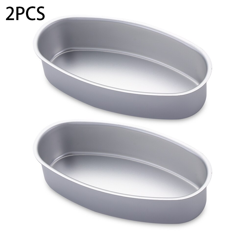 1/2PCS Oval Shape Cheesecake Baking Bread Pan Non-stick Aluminum Alloy DIY Toast Cake Mold Tray Kitchen Gadgets: 2pcs