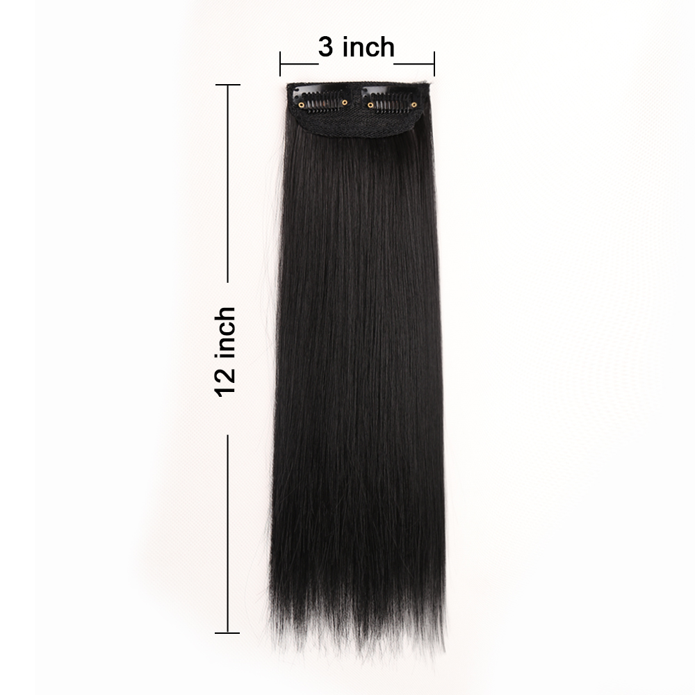 Mini Clip In Hair Pieces Clip In Hair Extensions For Short Hair Add Top/Side Volume Natural Hair Top Side Cover Hairpiece: #1B / 1 PC