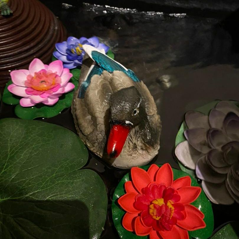 2pcs/lot Garden Ornaments Outdoor Floating Duck Lawn Pool Animal Craft Pond Resin Flamingo Miniature Figurines Decoration