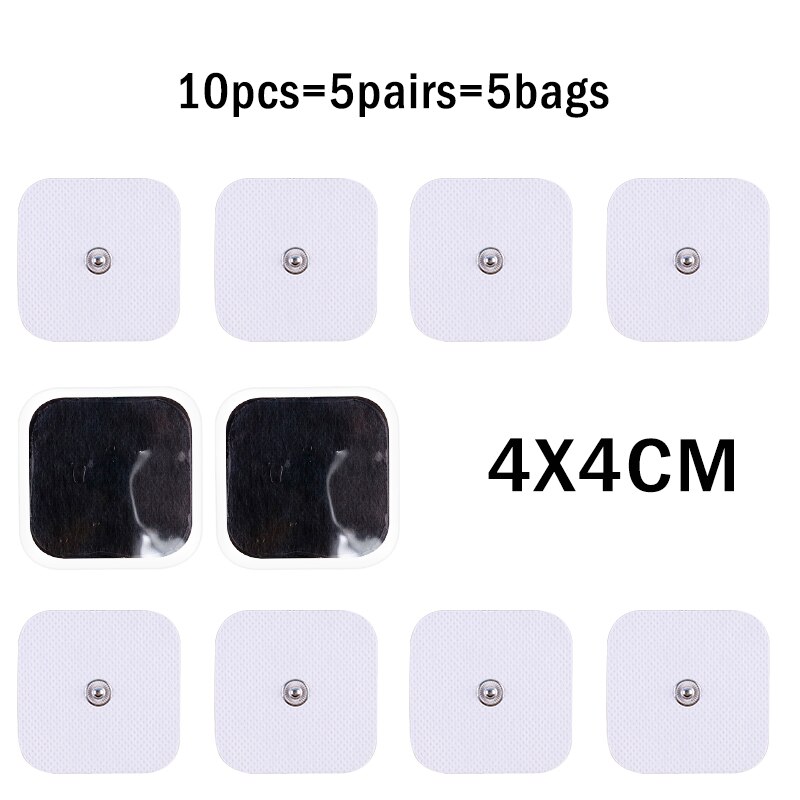 10/20Pcs Self-adhesive Electrode Pads for Tens Machine Acupuncture Digital Therapy Replacement Patches ABS EMS Massager Health: 10pcs 4x4cm