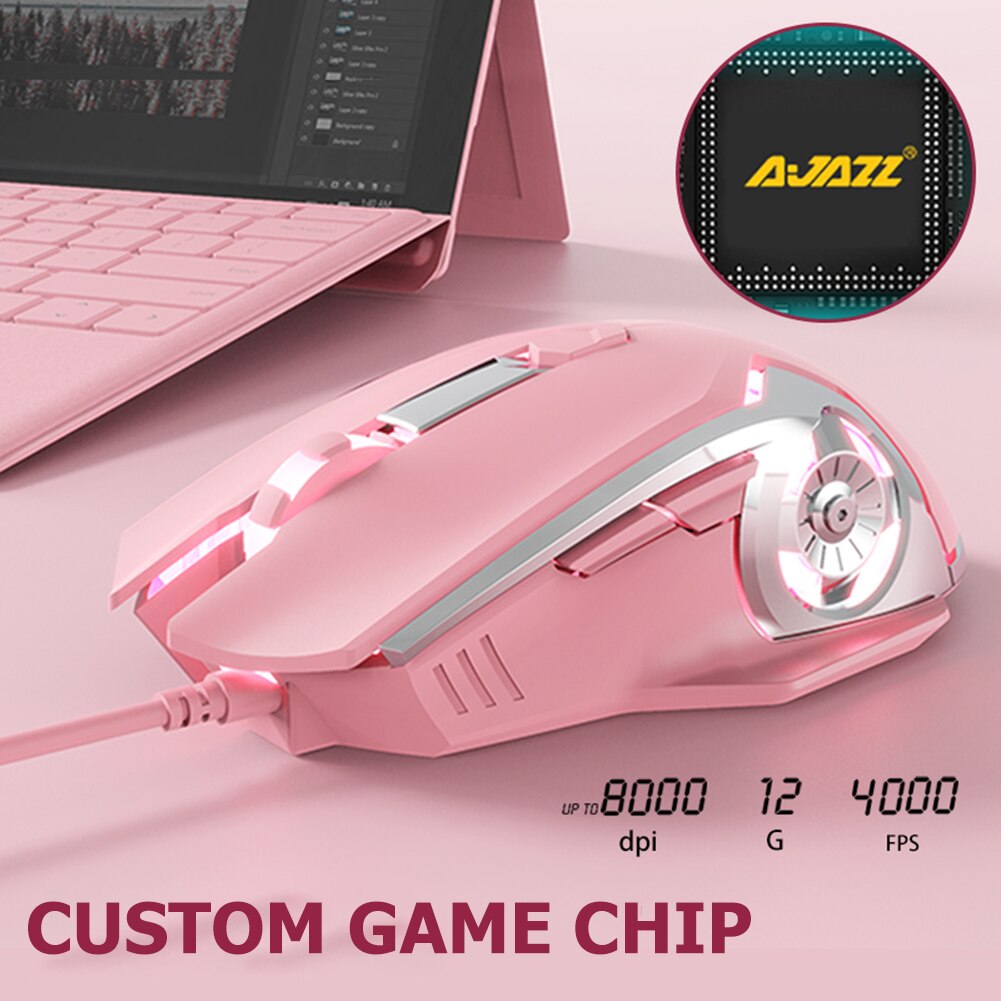 USB Wired Pink Real Mechanical Keyboard and Mouse Set with Blue Switch Cute Girls E-sports Gamer Computer Peripherals Keyboard