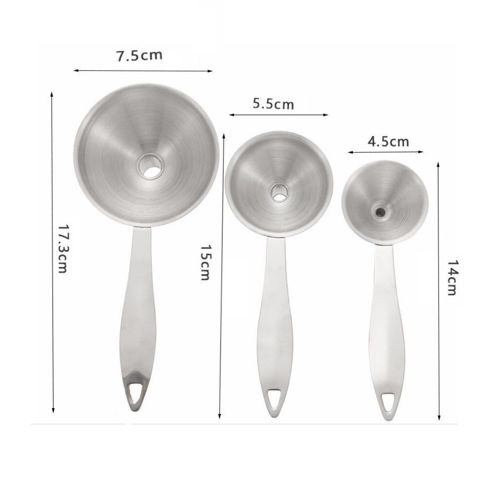 3 Pc Rvs Trechters Set 3 Pc Inblikken Afneembare Zeef Filter Mini Trechter Keuken Accessoires Thuis Gadgets Gereedschap 3