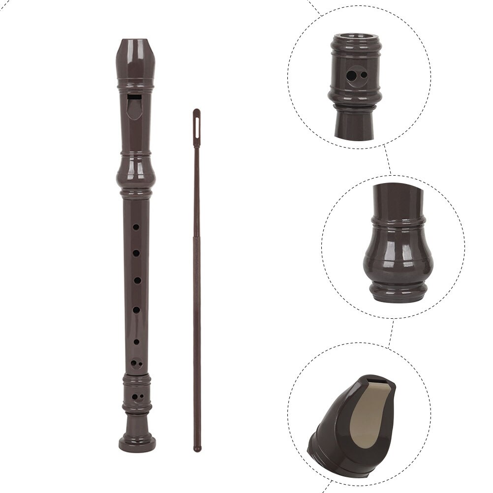1Set of Professional Flute for Kids Wind Instrument Flute for Beginner (Coffee)