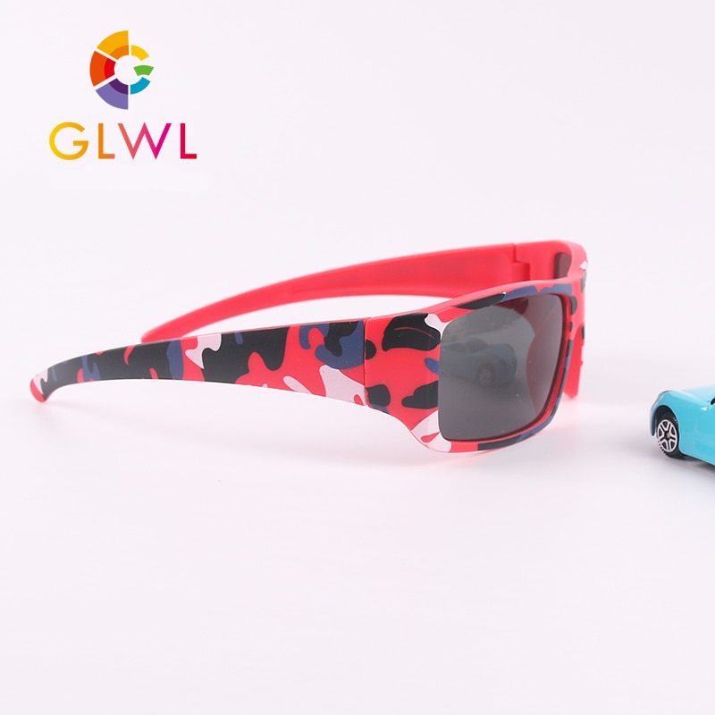 Farbige Sonnenbrille Für freundlicher Tarnung freundlicher Brillen Jungen Platz Baby Schattierungen Schwarz Linsen UV 400 Sport Brillen Heißer