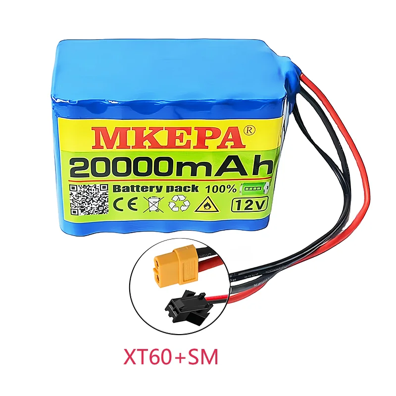 12V 20000mah 18650 Lithium Battery Pack 3S5P large Capacity Built-in BMS 20Ah Suitable for Small Power Electronic Equipment: Orange