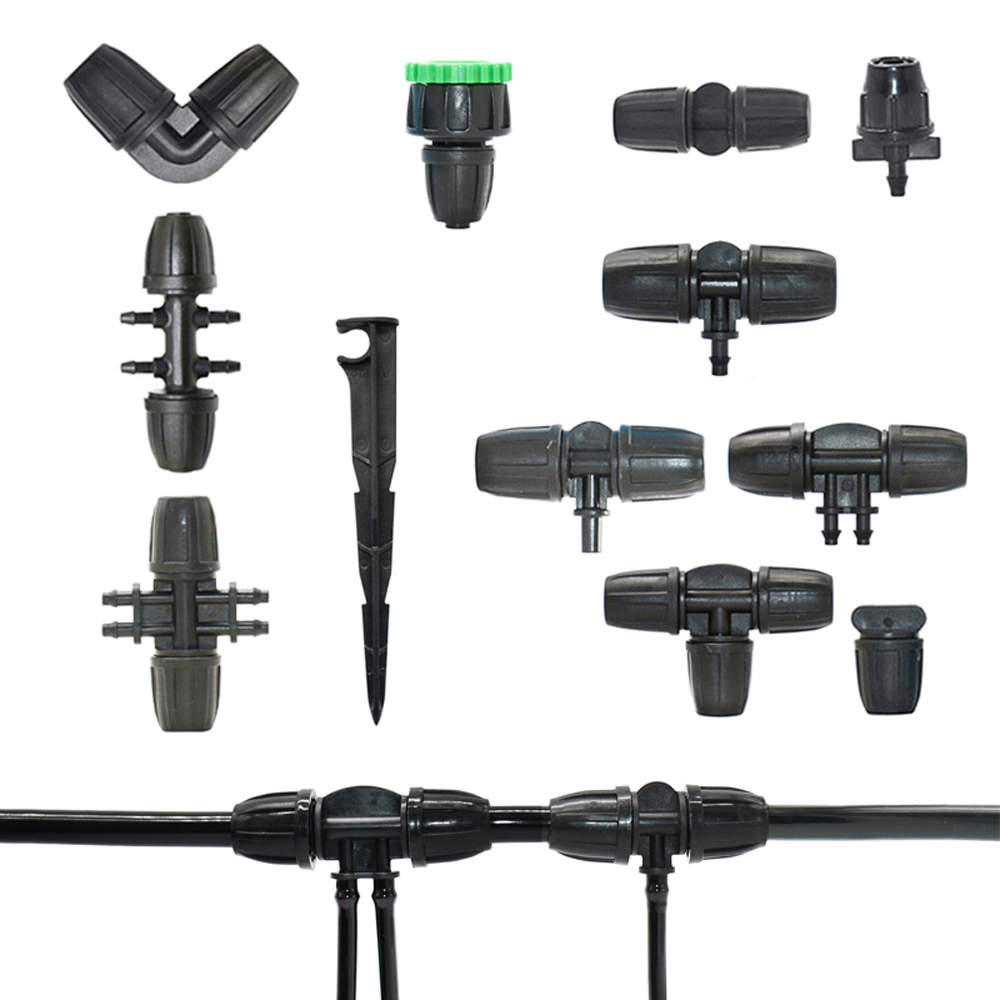 Garten 3/8 x 1/4 Zoll Schlauchtülle Anschluss Sicherungsmutter Reduzierer Wassersplitter T-Stück Winkel Endstopfen Tropfbewässerungssystem passend zu