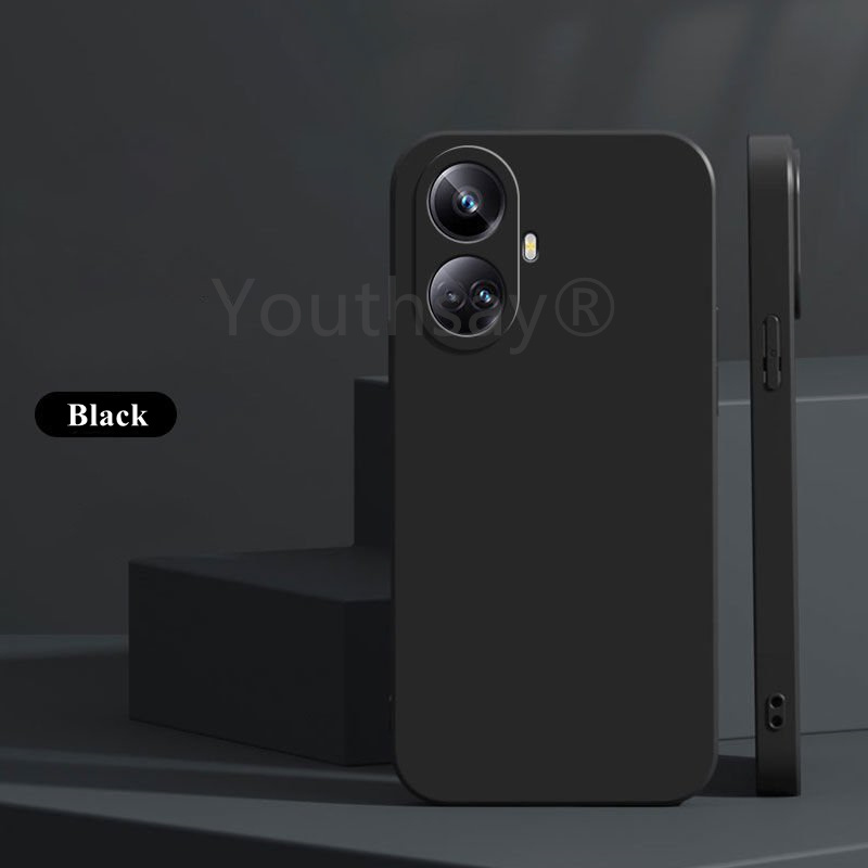 Pour Realme C55 Housse Realme C55 Coquille Funda TPU Souple En Silicone D'origine Étui Arrière Realme C55: Microfibre / Black