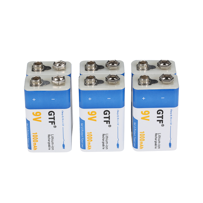 9V 1000mAh li-ion batterie Rechargeable Micro USB Batteries 9v 500mah pour multimètre Microphone jouet télécommande KTV utilisation