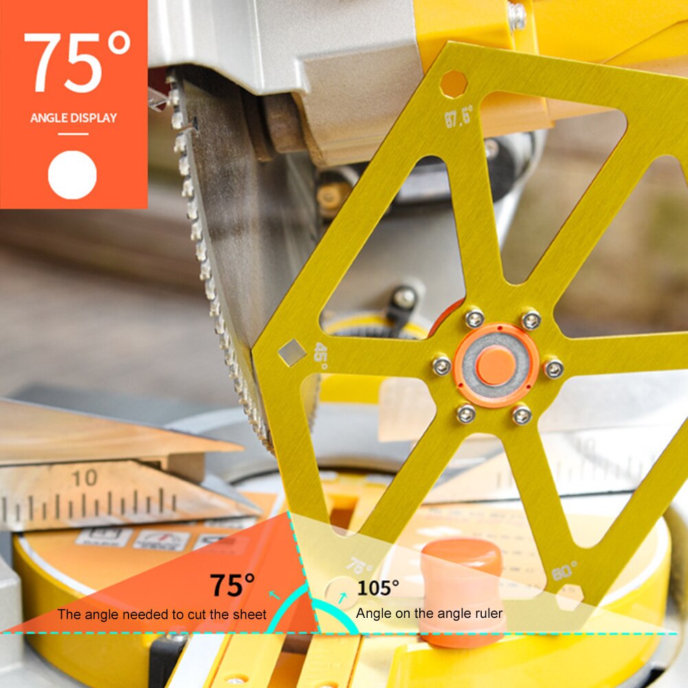 Woodworking Angle Ruler Multifunction Magnetic Aluminum Alloy Hexagon Ruler Angle Protractor Gauge Measuring Tools