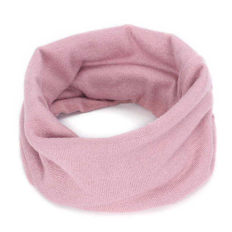 Foulard rond en laine tricoté massif, laine pour hommes et femmes, tendance hiver: Pink