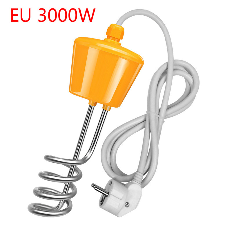 2000/2500/3000W Cartridge Swimming Pool Heater Electric Heating Element Immersion Water Heater Boiler Heating Rod for Inflatable: EU 3000w Yellow