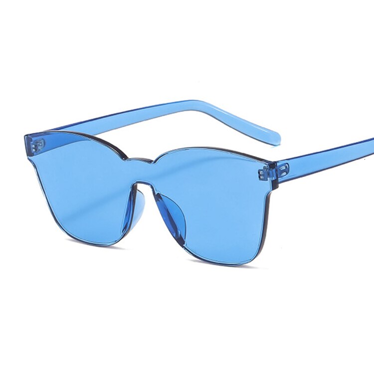 Vierkante zonnebril zonder montuur voor dames, luxe merkbrillen, snoepkleurige spiegel oculos de sol