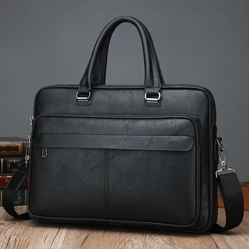 Bolso maletín de hombre de de negocios famosa de cuero bolsas de mensajero de hombro bolso de oficina portátil