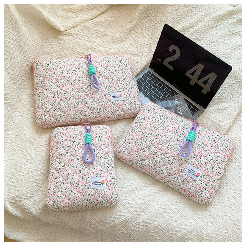 11 13 14 15 15.6 Inch Laptop Sleeve Cute Flower Laptop Carrying Case Bag Portable Table Cover Bags for Mi Mac Book HP ASUS: 15-inch / black