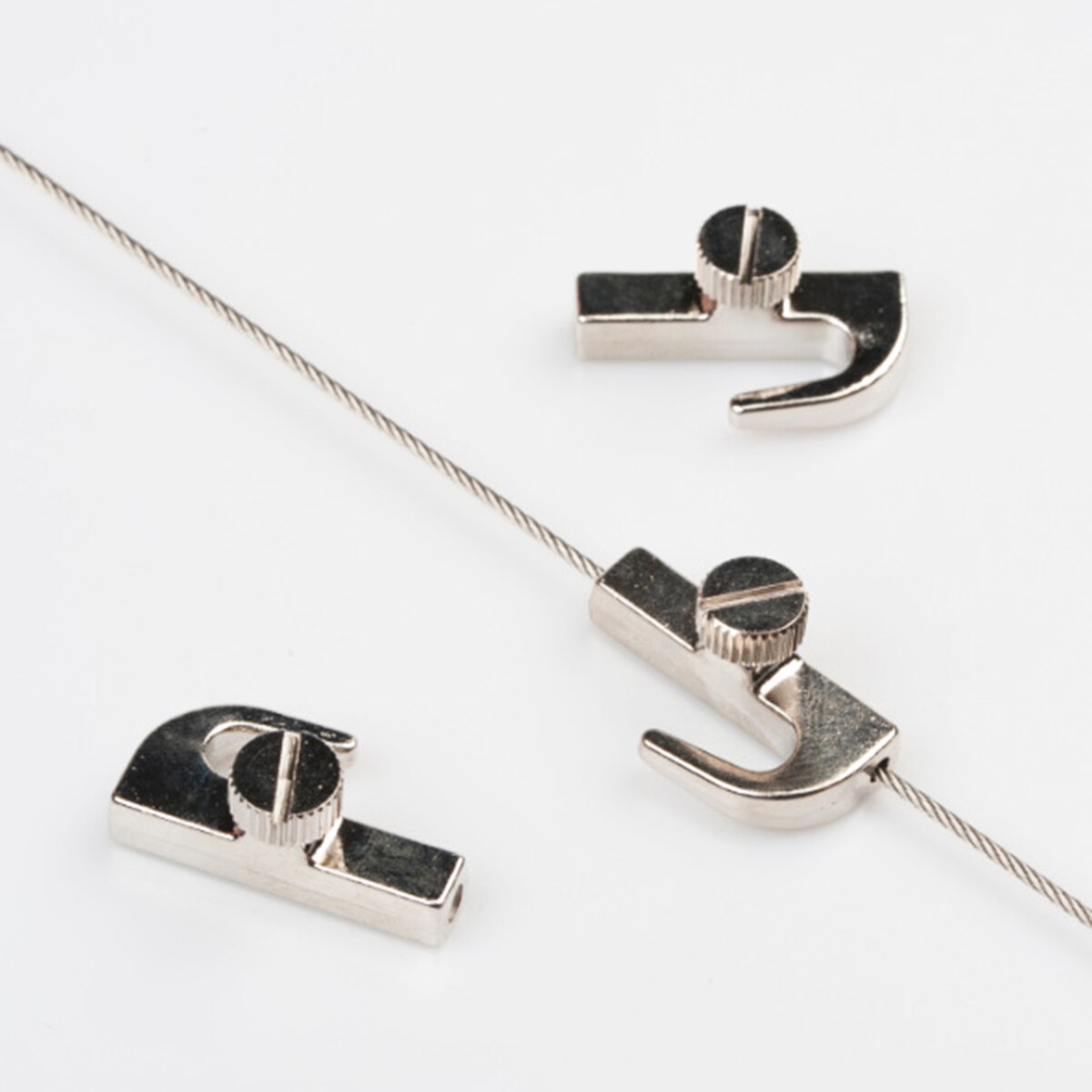 10pcs Zinc Alloy Picture Hanging System Hangers Adjustable Self-locking Fastener Photo Screw Hooks for 1.5-2mm Cable