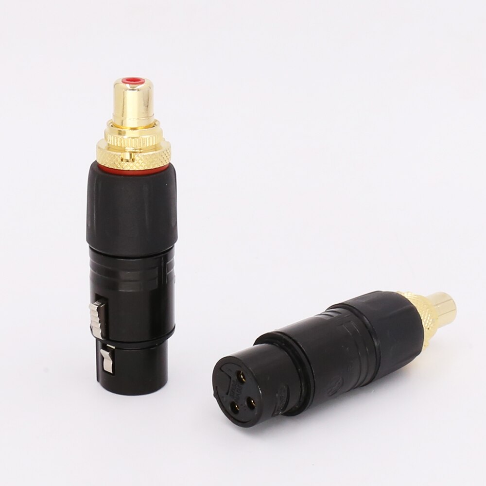 2 pcs XLR Femmina a RCA Zoccolo Femmina Adattatore Spina del Cavo Oro Equilibrata